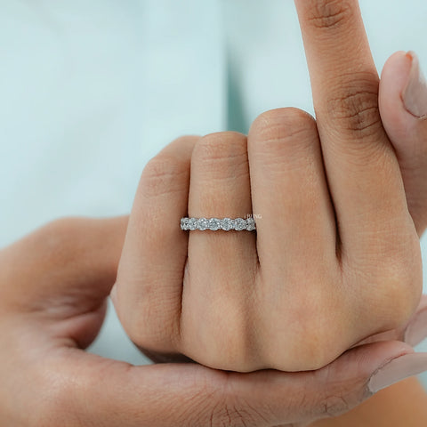 Round Lab Grown Diamond Full Eternity Wedding Band