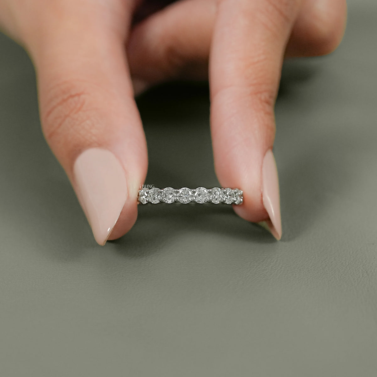 Round Lab Grown Diamond Full Eternity Wedding Band Full Eternity