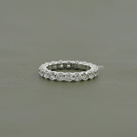 Round Lab Grown Diamond Full Eternity Wedding Band