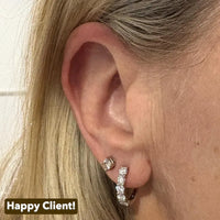 Round Cut Lab Diamond Huggie Hoop Earrings