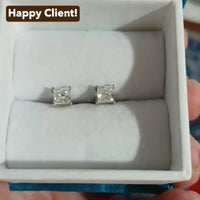 Princess Cut Lab Grown Diamond Stud Earring