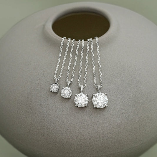 Round Moissanite Solitaire Pendant