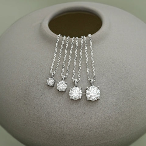Round Moissanite Solitaire Pendant