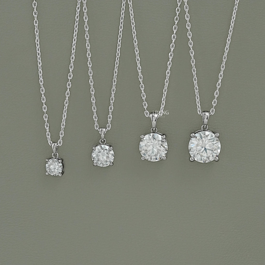 Round Moissanite Solitaire Pendant