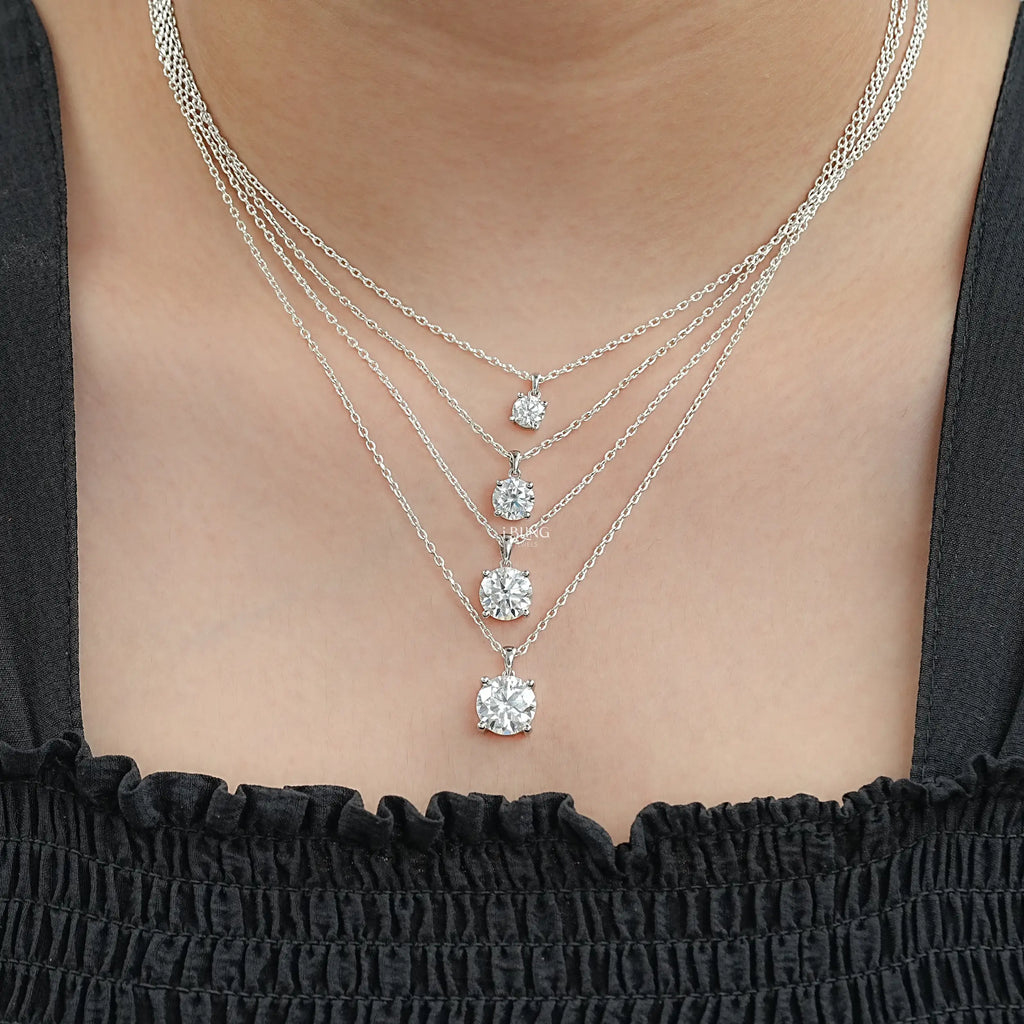 Round Moissanite Solitaire Pendant