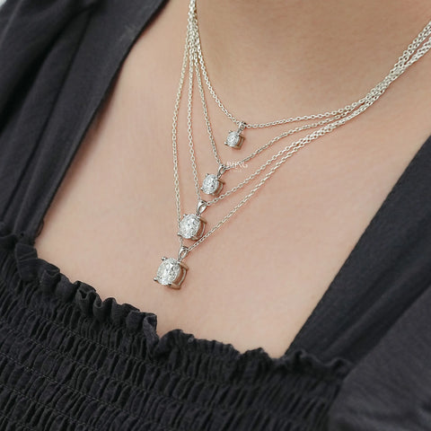 Round Moissanite Solitaire Pendant