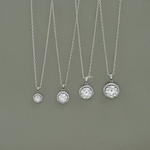 Round Moissanite Halo Pendant