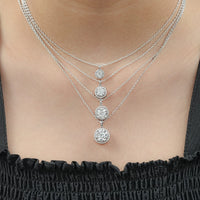 Round Moissanite Halo Pendant