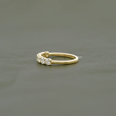 Round Cut Lab Grown Diamond Half Eternity Wedding Band