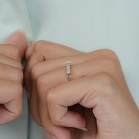 Round Cut Lab Grown Diamond Half Eternity Wedding Band