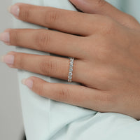 Round Cut Lab Grown Diamond Half Eternity Wedding Band