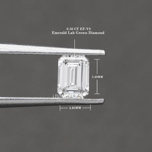 IGI Certified Emerald Cut Lab Grown Diamond