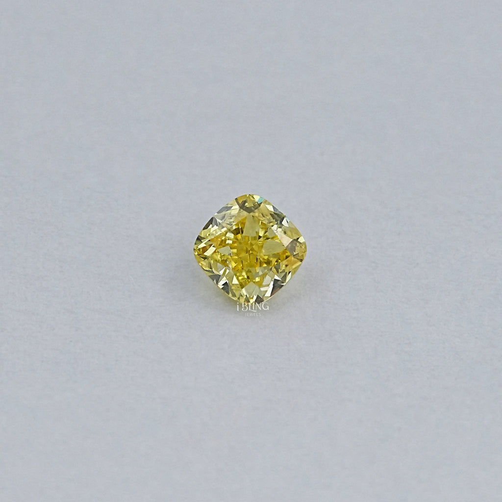 Yellow Cushion Cut Lab Grown Loose Diamond