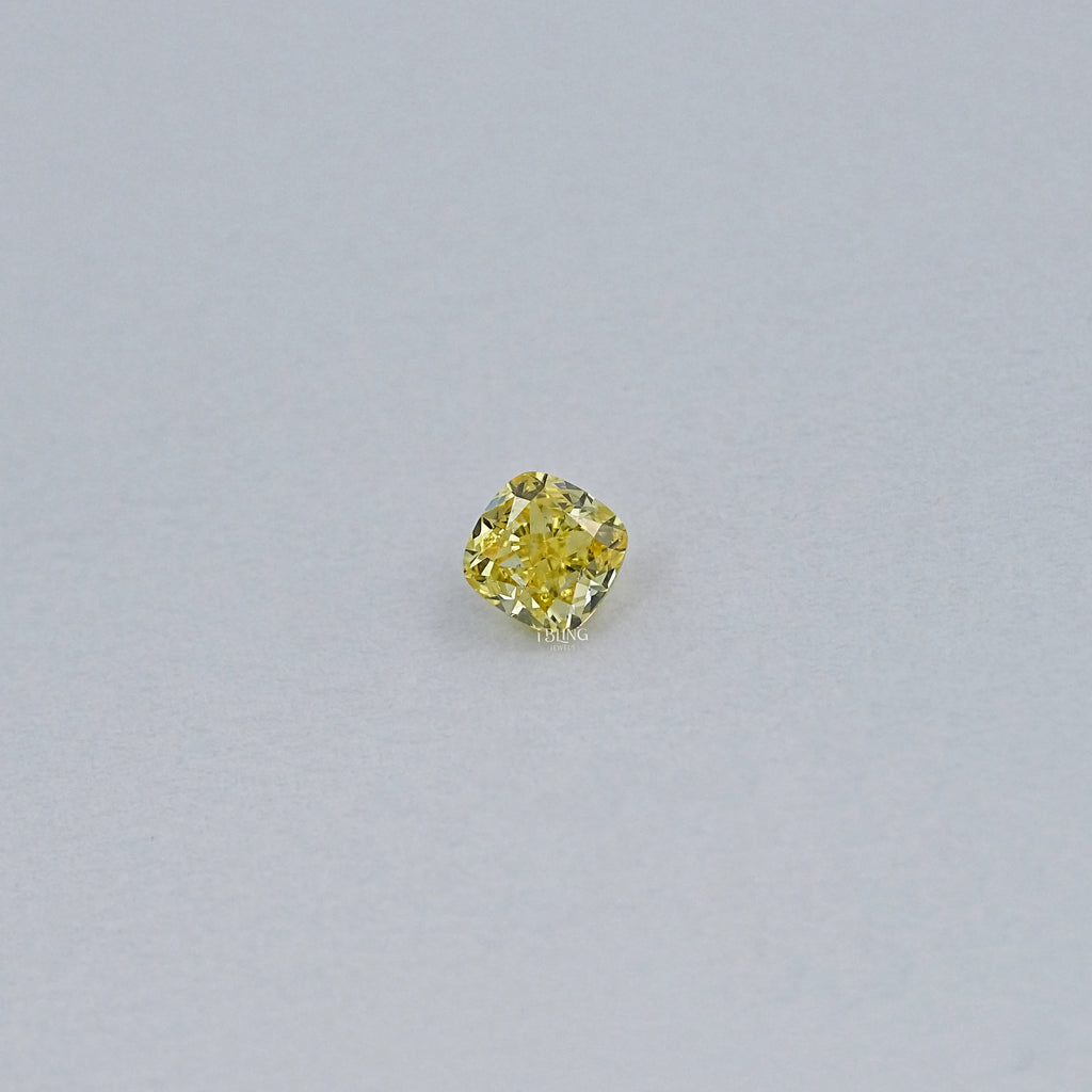 Yellow Cushion Cut Lab Grown Loose Diamond