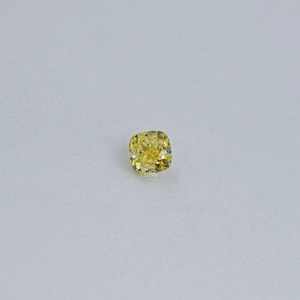 Yellow Cushion Cut Lab Grown Loose Diamond