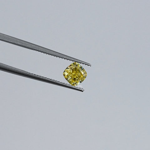 Yellow Cushion Cut Lab Grown Loose Diamond