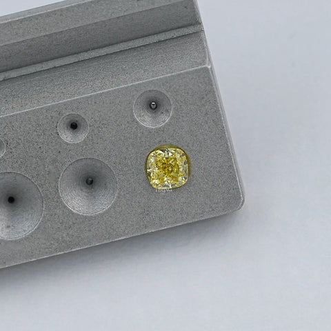Yellow Cushion Cut Lab Grown Loose Diamond
