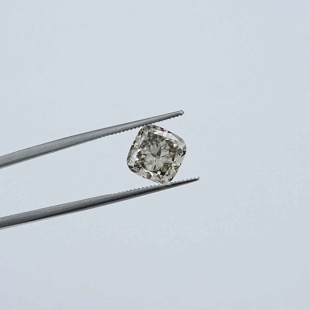 3.10 CT Olive Cushion Cut Lab Loose Diamond