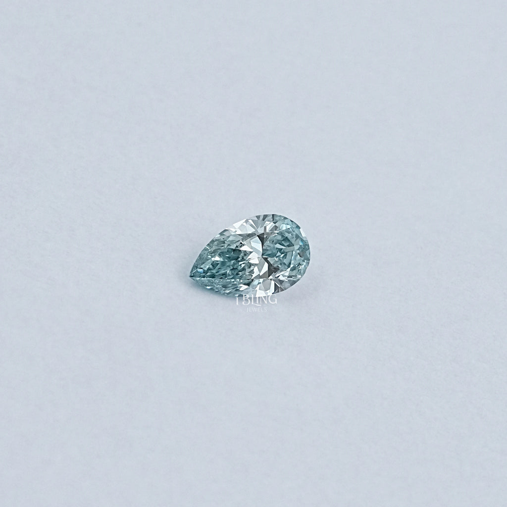 Light Blue Pear Cut Lab Loose Diamond