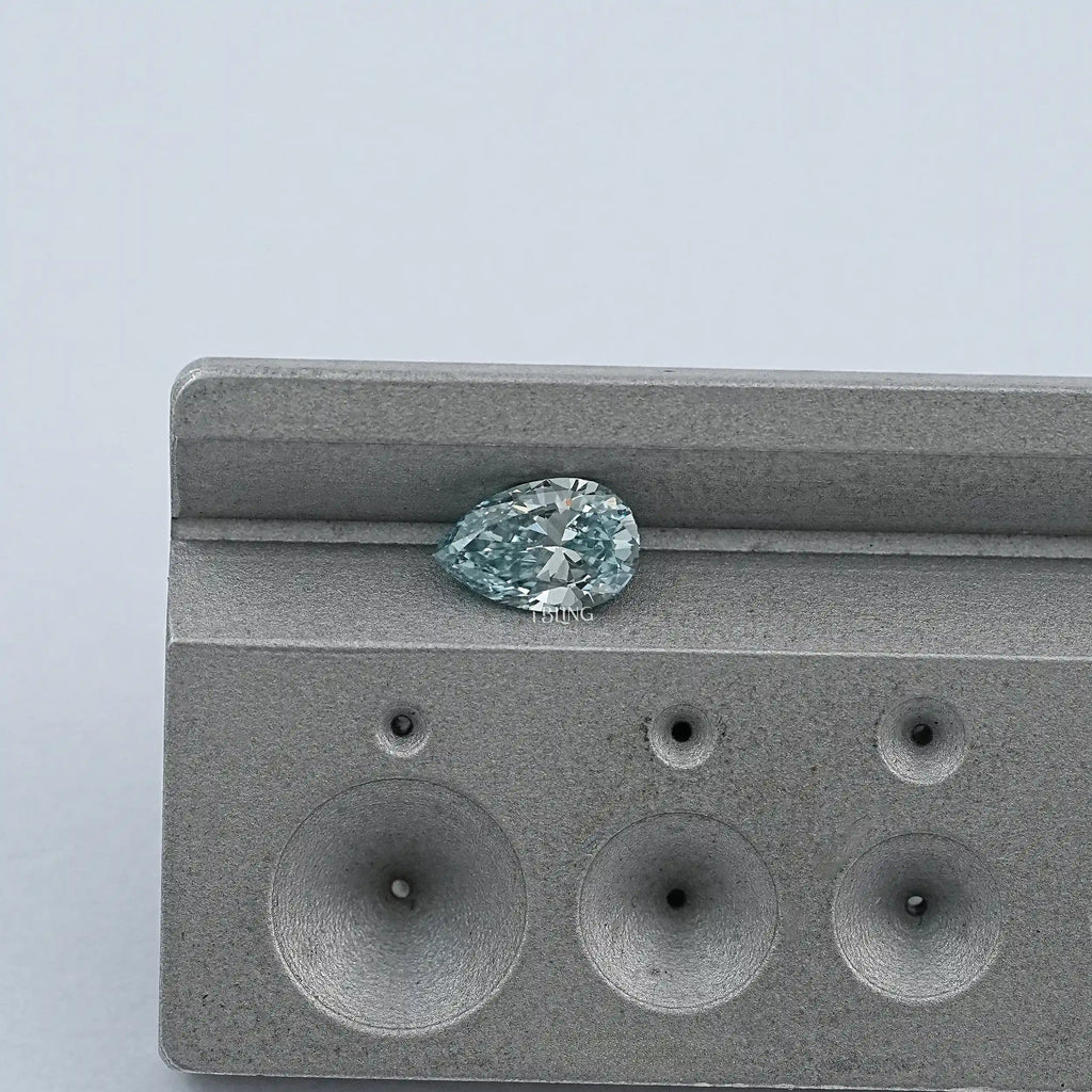 Light Blue Pear Cut Lab Loose Diamond
