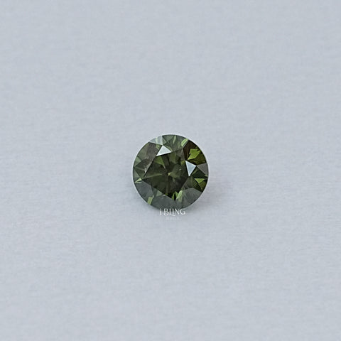 Green Round Lab Grown Loose Diamond