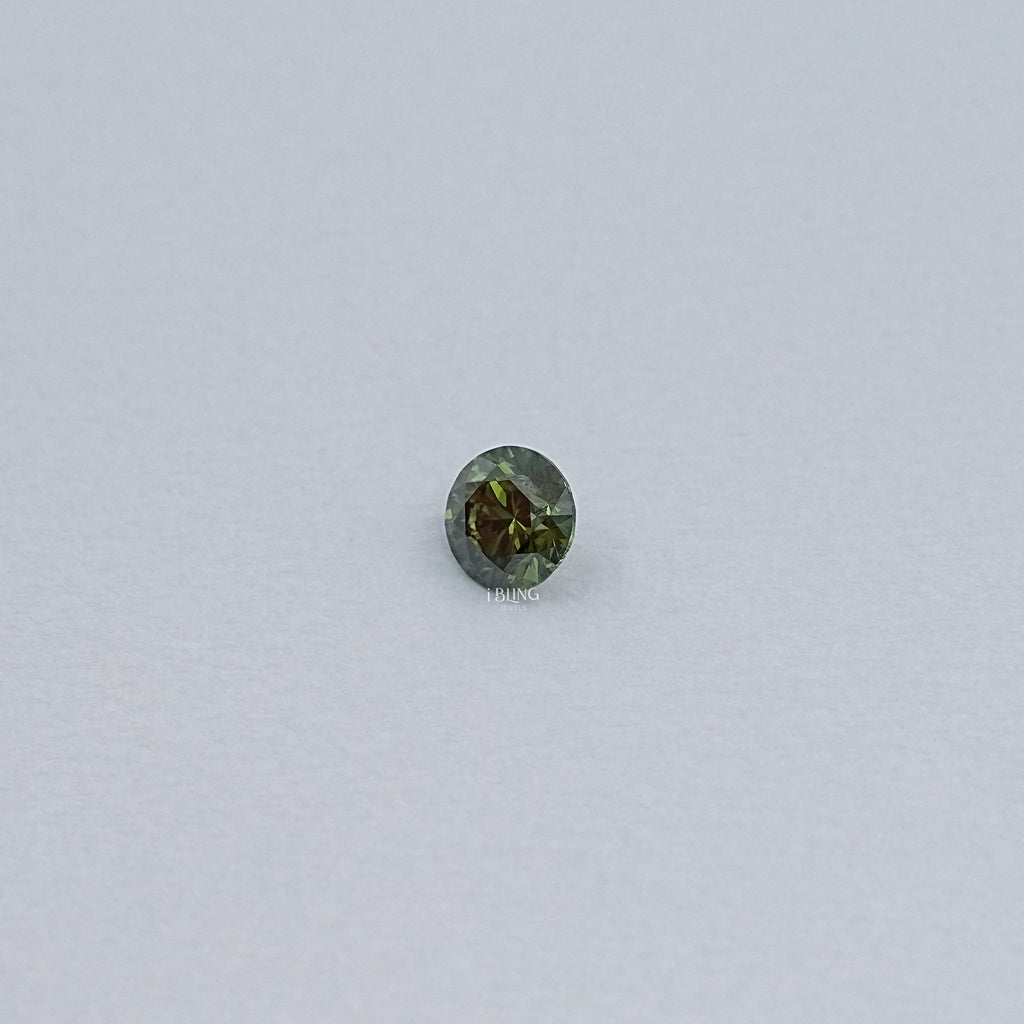 Green Round Lab Grown Loose Diamond