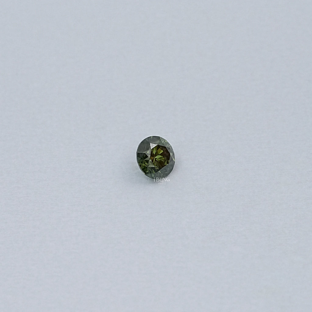 Green Round Lab Grown Loose Diamond