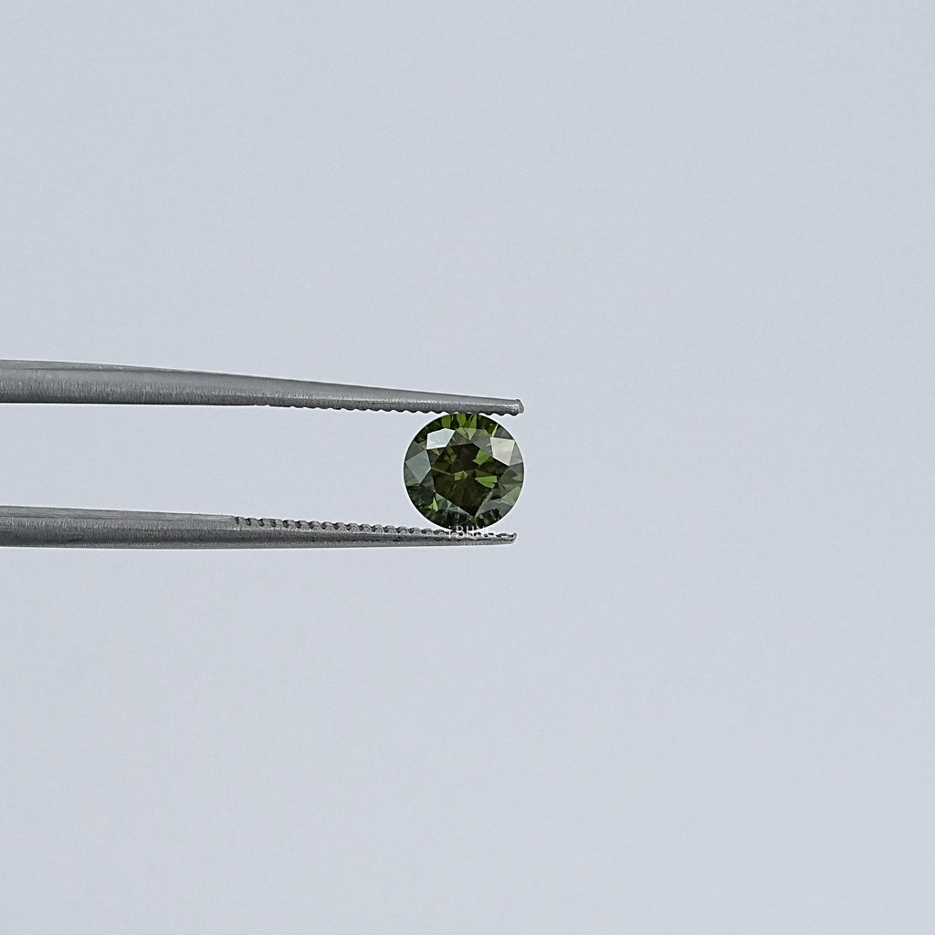 Green Round Lab Grown Loose Diamond