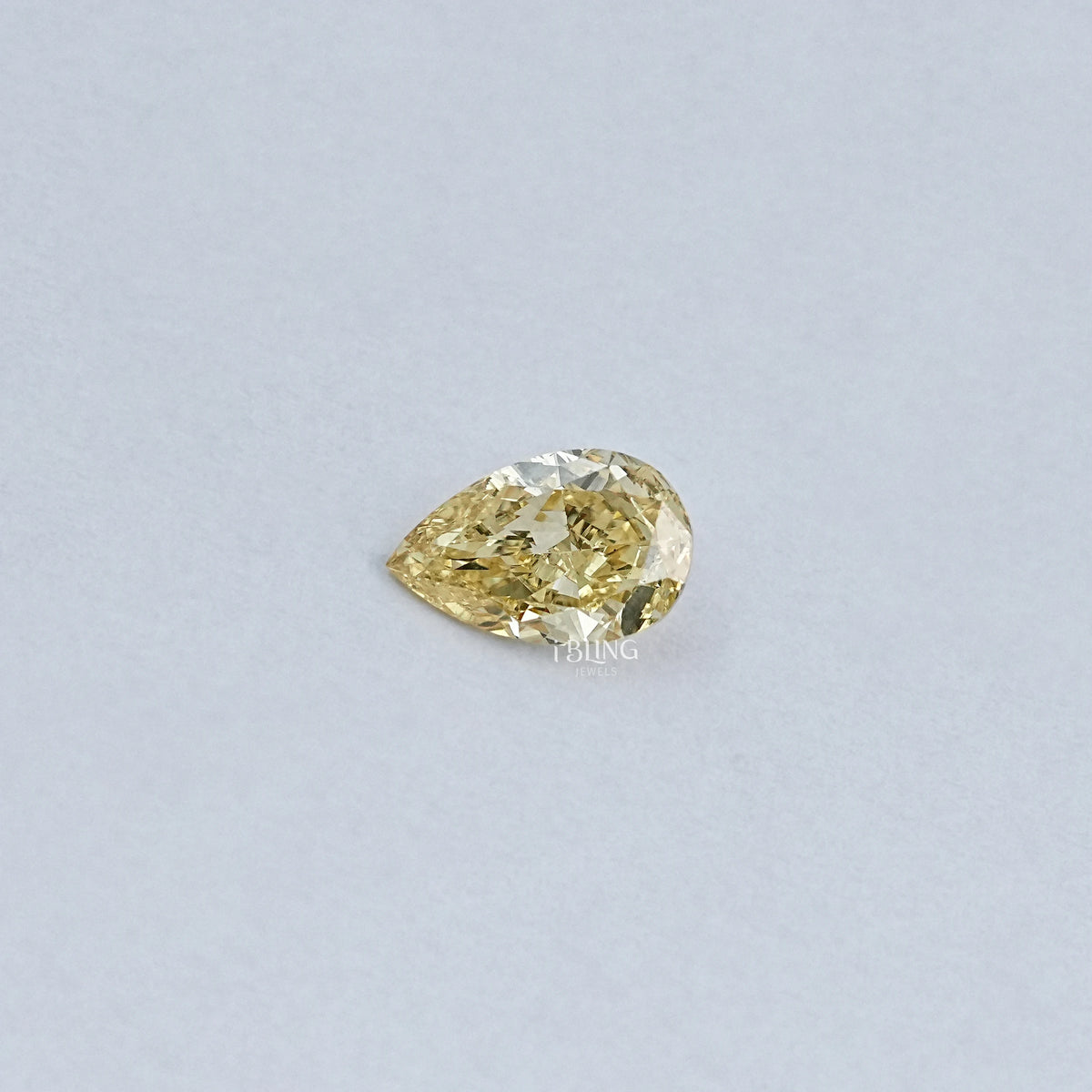 Vivid Yellow Pear Cut Lab Loose Diamond Loose Diamond