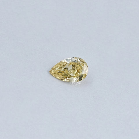 Vivid Yellow Pear Cut Lab Loose Diamond