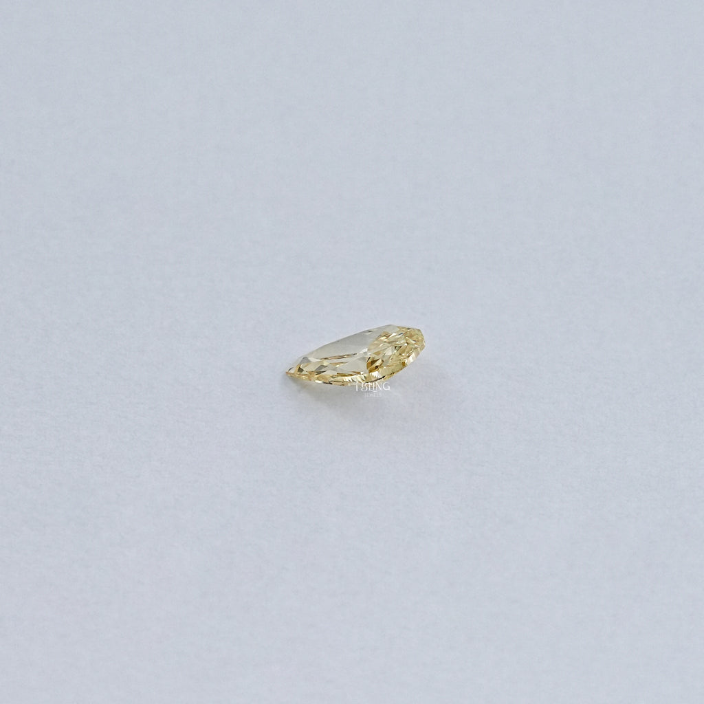 Vivid Yellow Pear Cut Lab Loose Diamond