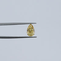 Vivid Yellow Pear Cut Lab Loose Diamond