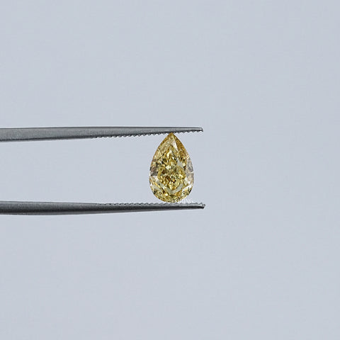 Vivid Yellow Pear Cut Lab Loose Diamond
