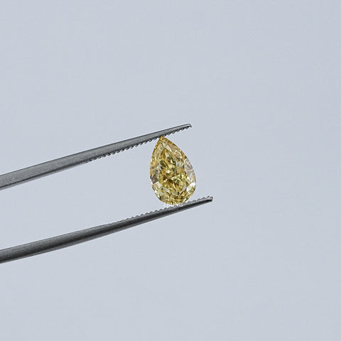 Vivid Yellow Pear Cut Lab Loose Diamond