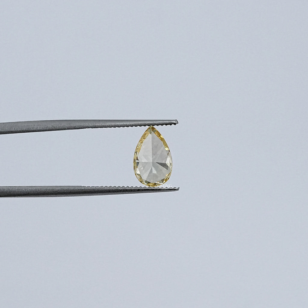 Vivid Yellow Pear Cut Lab Loose Diamond