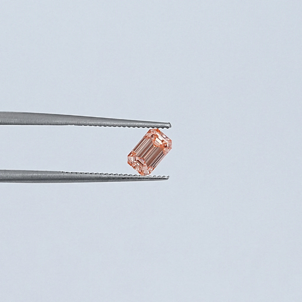 Pink Emerald Cut Lab Grown Loose Diamond