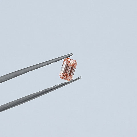Pink Emerald Cut Lab Grown Loose Diamond