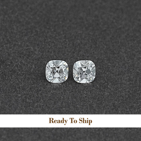Old Mine Square Cushion CVD Diamond Matching Pair