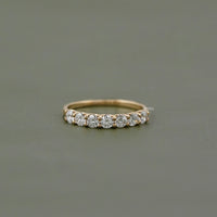 Round Cut Lab Diamond Half Eternity Wedding Band