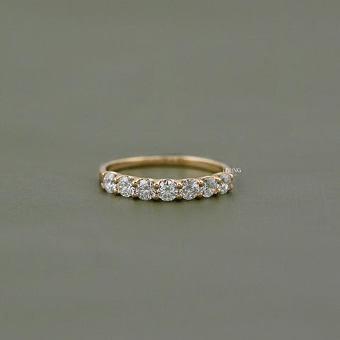 Round Cut Lab Diamond Half Eternity Wedding Band