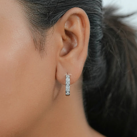 Round Lab Diamond Hoop & Huggie Earrings