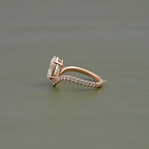 Oval Lab Grown Diamond Solitaire Accent Ring