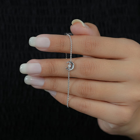 Half Moon Shape Round Cut Lab Diamond Bracelet
