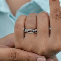 Round Cut Lab Diamond Chain Link Ring