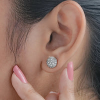 Round Lab Diamond Cluster Stud Earrings