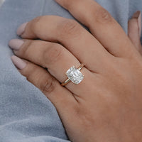 Old Mine Cushion Cut Hidden Halo Engagement Ring
