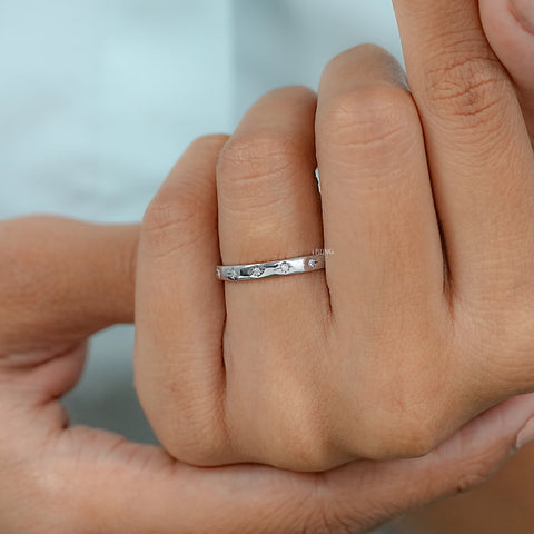 Starburst Round Cut Lab Diamond Promise Band