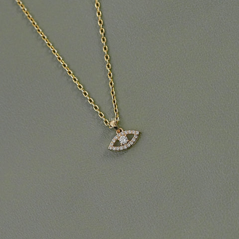 Round Cut Lab Diamond Evil Eye Pendant