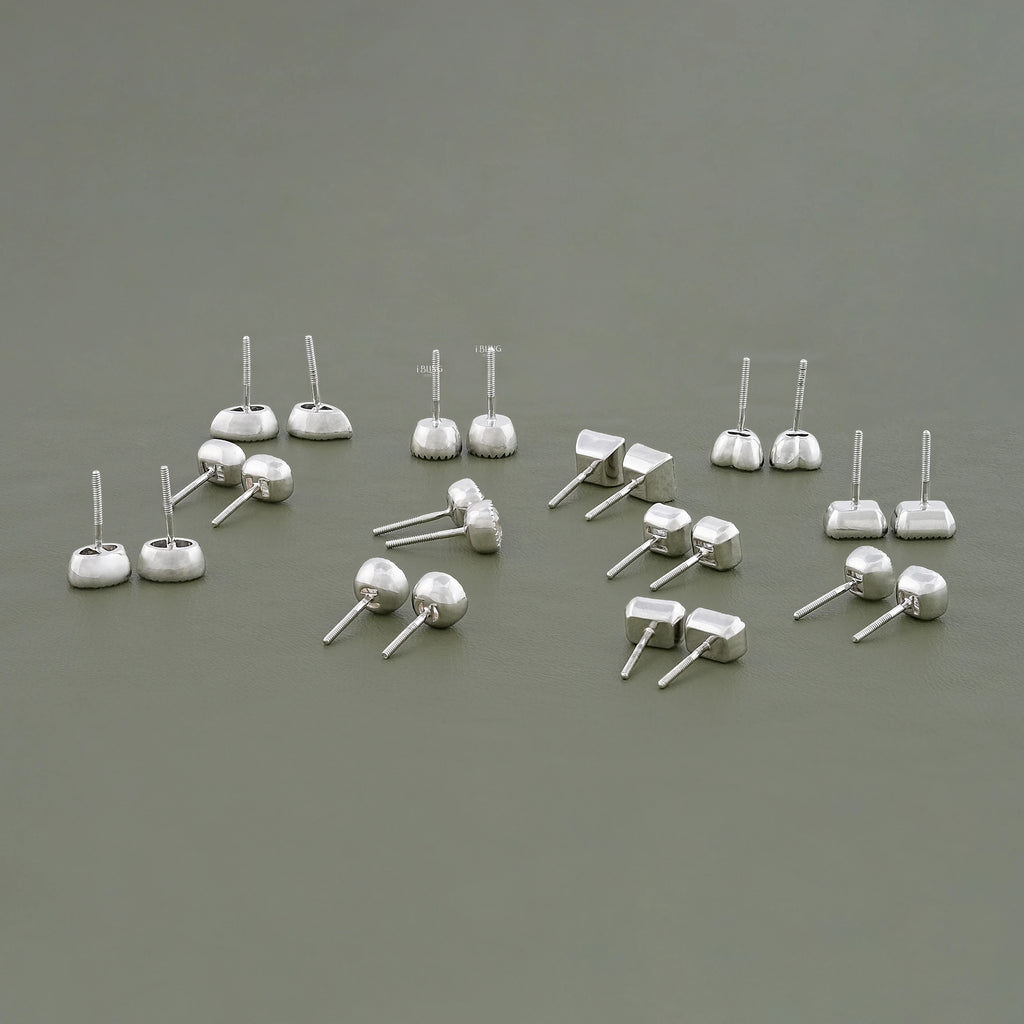 2 TCW Multi Shape Lab Diamond Stud Earrings