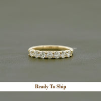 Round Cut Lab Grown Diamond Half Eternity Wedding Band